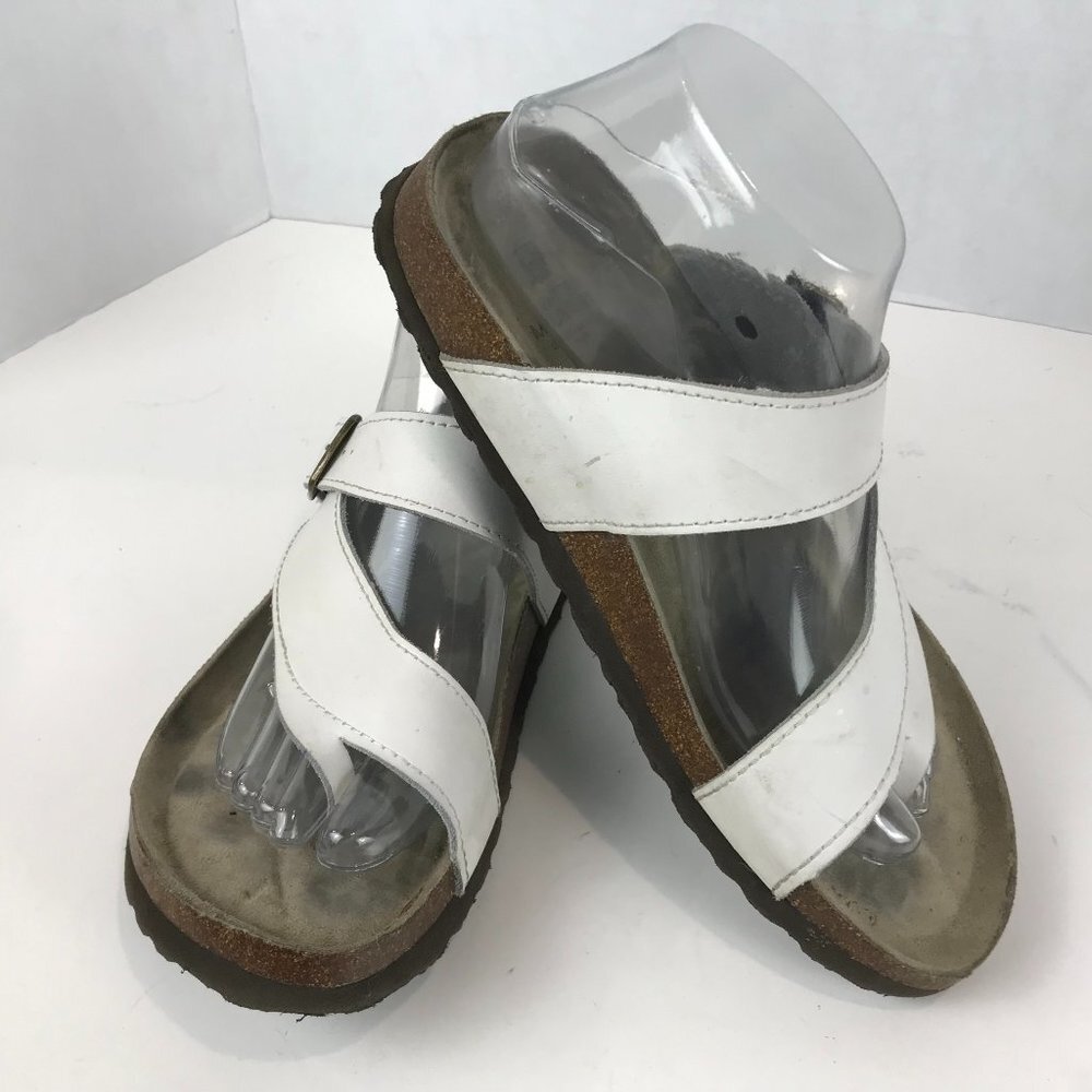 White Mountain White thong cord sole sandal US 9